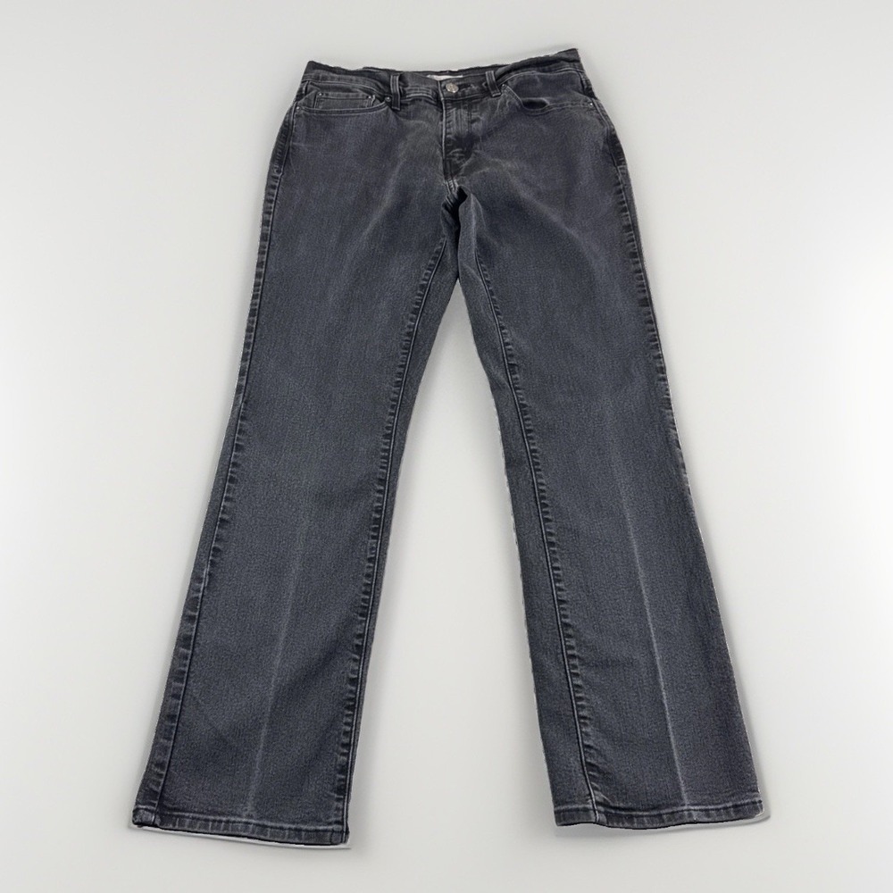 Levis 505 Straight Jeans Womens 29x28 Black Stretch Faded Denim Pants Regular